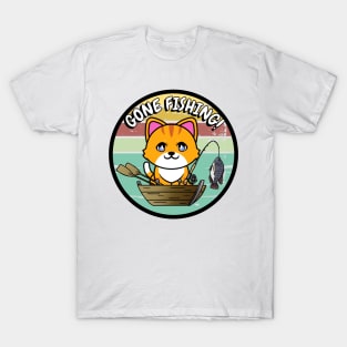 Cute orange cat has gone fishing T-Shirt